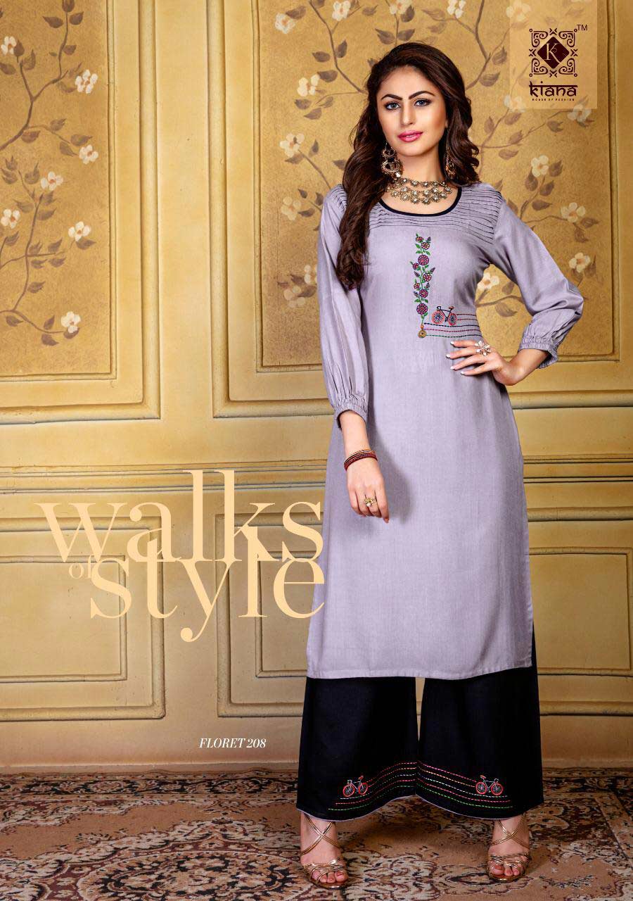 Floret Vol-2 Kiana Palazzo Embroidery Kurti Manufacturer Floret Vol-2 Kiana Palazzo Embroidery Kurti Manufacturer